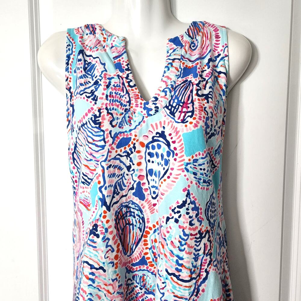 Lilly Pulitzer Estrada Sleeveless Shift Dress Shell Me About It Print M - Picture 2 of 9